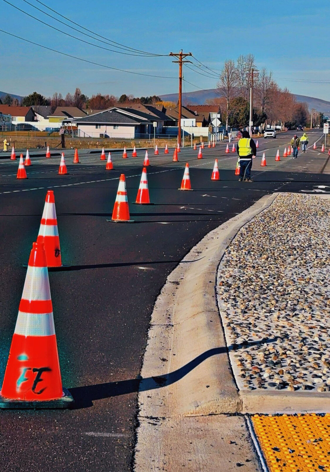 court st 3 traffic control services with cones